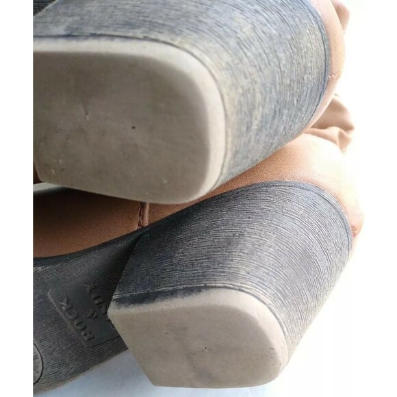 Rock & Candy Zigi Silas Womens Brown Vegan Zip Ankle Booties Heels Boots Sz 10 - Picture 7 of 9